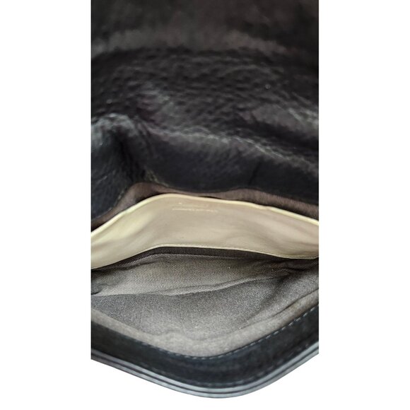 Fossil Peyton Double Flap Crossbody Small Black Leather Handbag - Picture 11 of 16